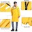 Mens Long Hooded Safety Rain Jacket Waterproof Emergency Raincoat Poncho
