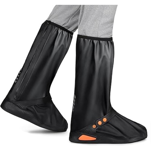 Waterproof Rain Boot Shoe Covers with Reflector, Reusable Non-Slip Rain Boot Shoe Covers