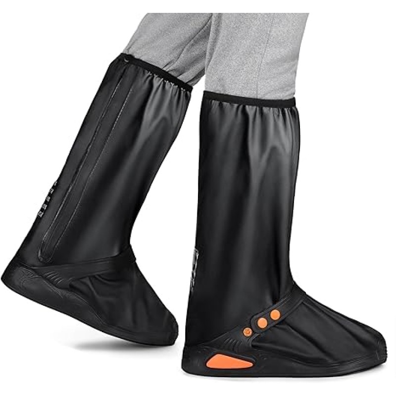Waterproof Rain Boot Shoe Covers with Reflector, Reusable Non-Slip Rain Boot Shoe Covers