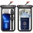 2 Pcs Waterproof Phone Pouch, [Up to 10" Large]  Waterproof Cell Phone Case Dry Bag with Lanyard