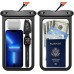 2 Pcs Waterproof Phone Pouch, [Up to 10" Large]  Waterproof Cell Phone Case Dry Bag with Lanyard