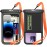2 Pcs Floating Waterproof Phone Pouch, [Up to 10" Large] Universal IPX8 Waterproof Cell Phone Dry Bag with Lanyard