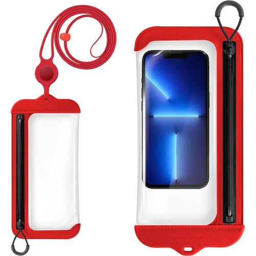 Underwater Phone Case with Adjustable Silicone Shoulder Strap, IPX8 Waterproof Cell Phone Dry Pouch for Beach & Swimming